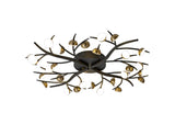 KUM8717 Kuma 28 Light Semi Ceiling 80W LED in a Black/Antique Brass/Frosted Finish