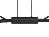 KUM9717 Kuma 16 Light Linear Pendant 48W LED in a Black/Antique Brass/Frosted Finish