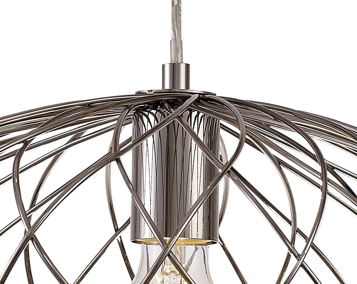 LAR5317 Laranag Elliptical Sphere Pendant 1 Light in a Polished Nickel Finish