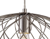 LAR5317 Laranag Elliptical Sphere Pendant 1 Light in a Polished Nickel Finish