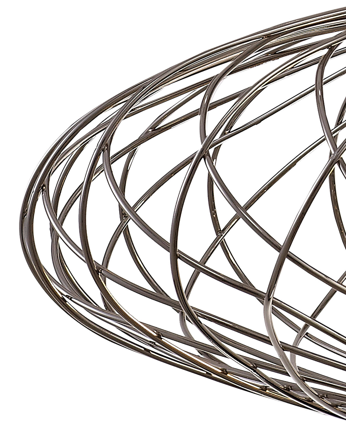 LAR5317 Laranag Elliptical Sphere Pendant 1 Light in a Polished Nickel Finish