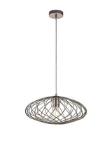 LAR5317 Laranag Elliptical Sphere Pendant 1 Light in a Polished Nickel Finish