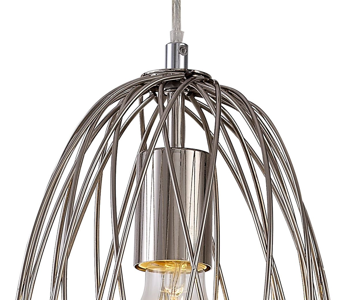 LAR6317 Laranag Curved Cylinder Pendant 1 Light in a Polished Nickel Finish