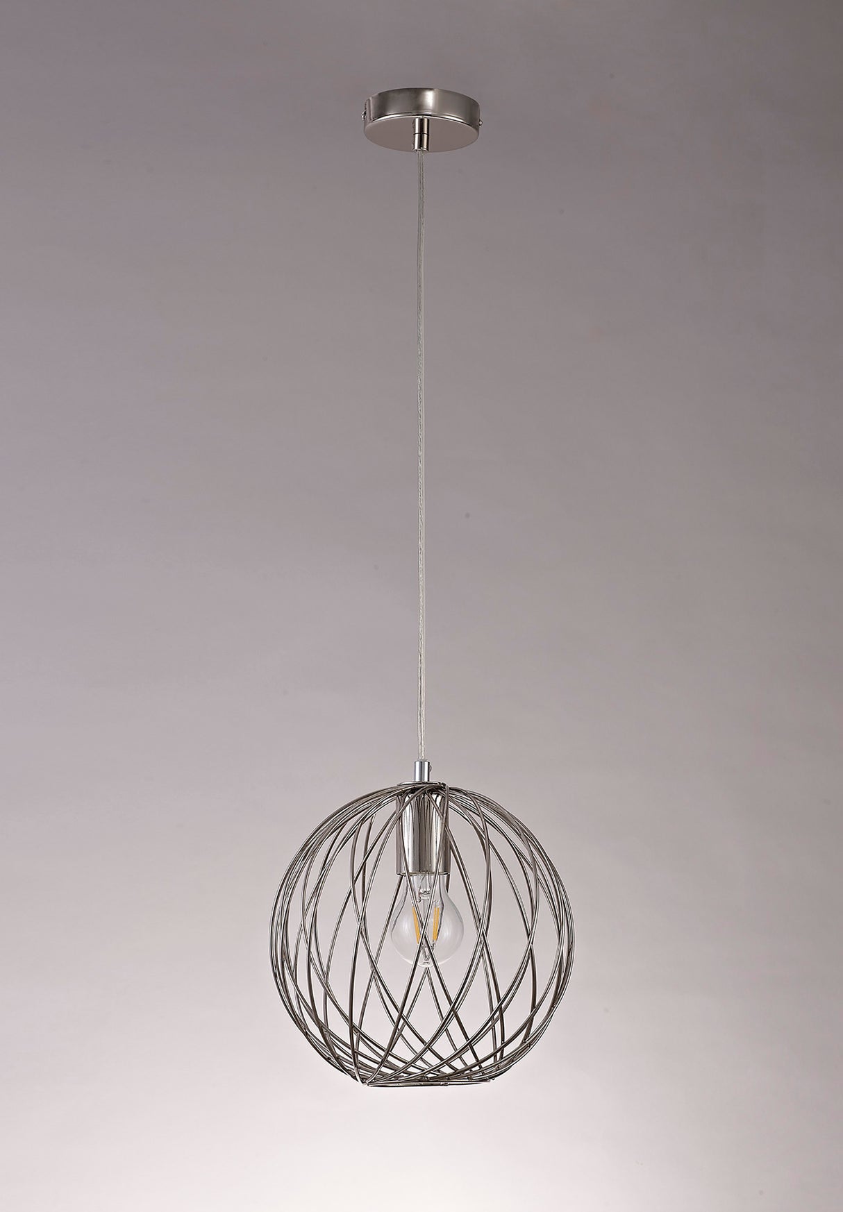 LAR7317 Laranag Sphere Pendant 1 Light in a Polished Nickel Finish