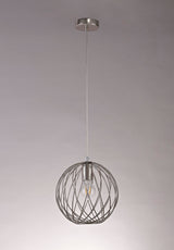 LAR7317 Laranag Sphere Pendant 1 Light in a Polished Nickel Finish