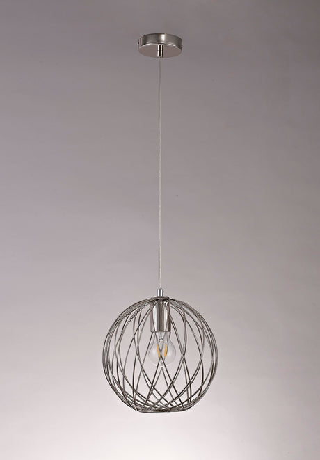 LAR7317 Laranag Sphere Pendant 1 Light in a Polished Nickel Finish