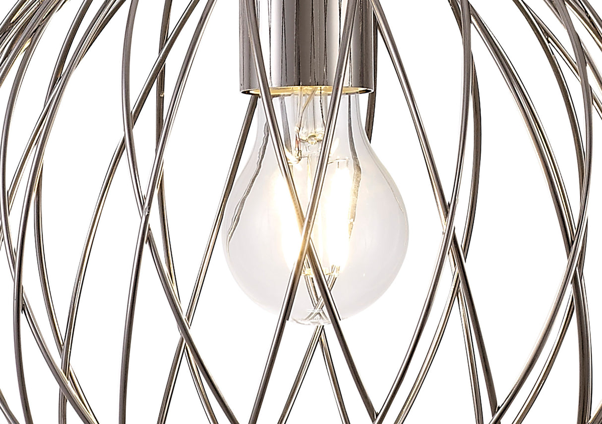 LAR7317 Laranag Sphere Pendant 1 Light in a Polished Nickel Finish