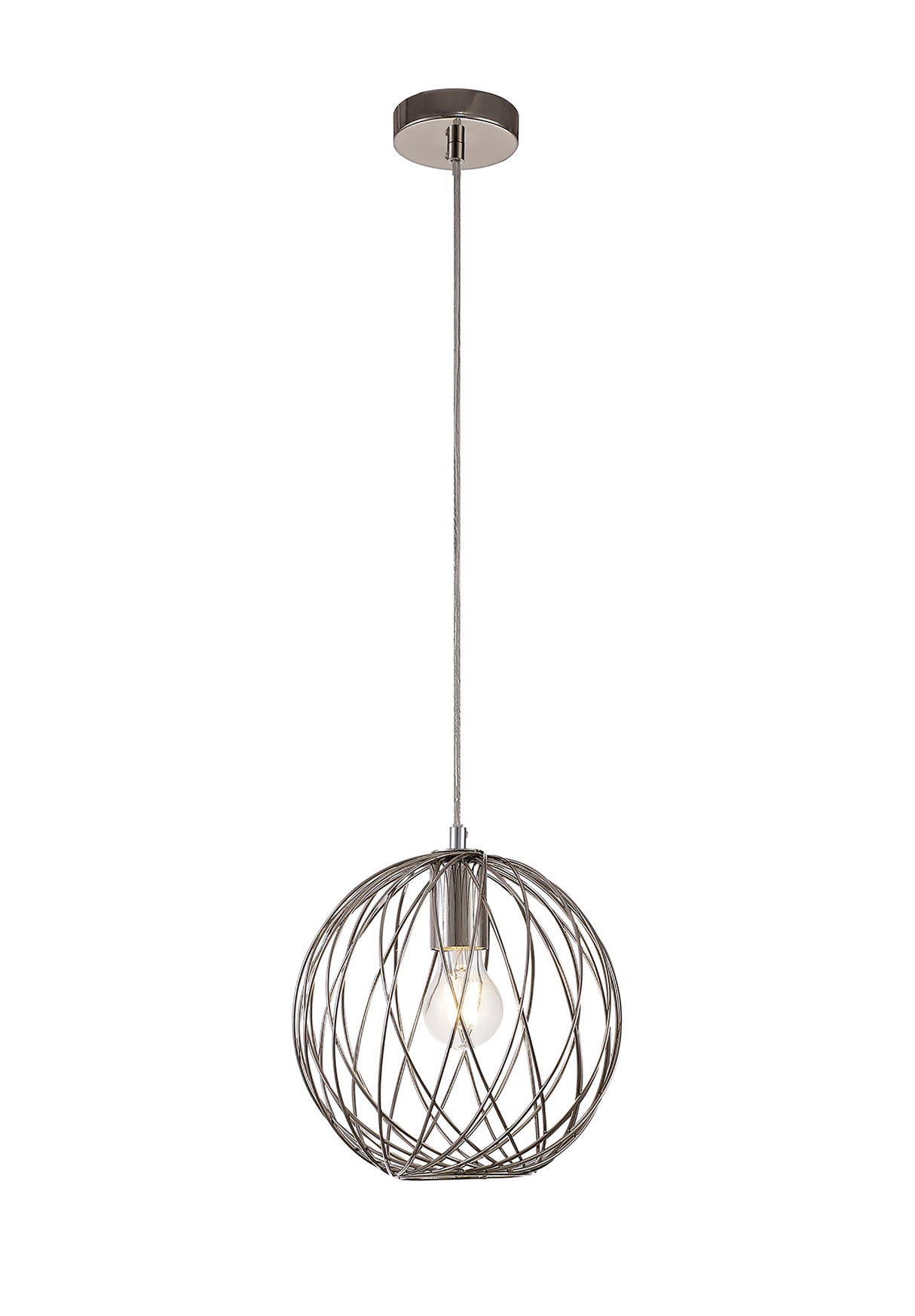 LAR7317 Laranag Sphere Pendant 1 Light in a Polished Nickel Finish