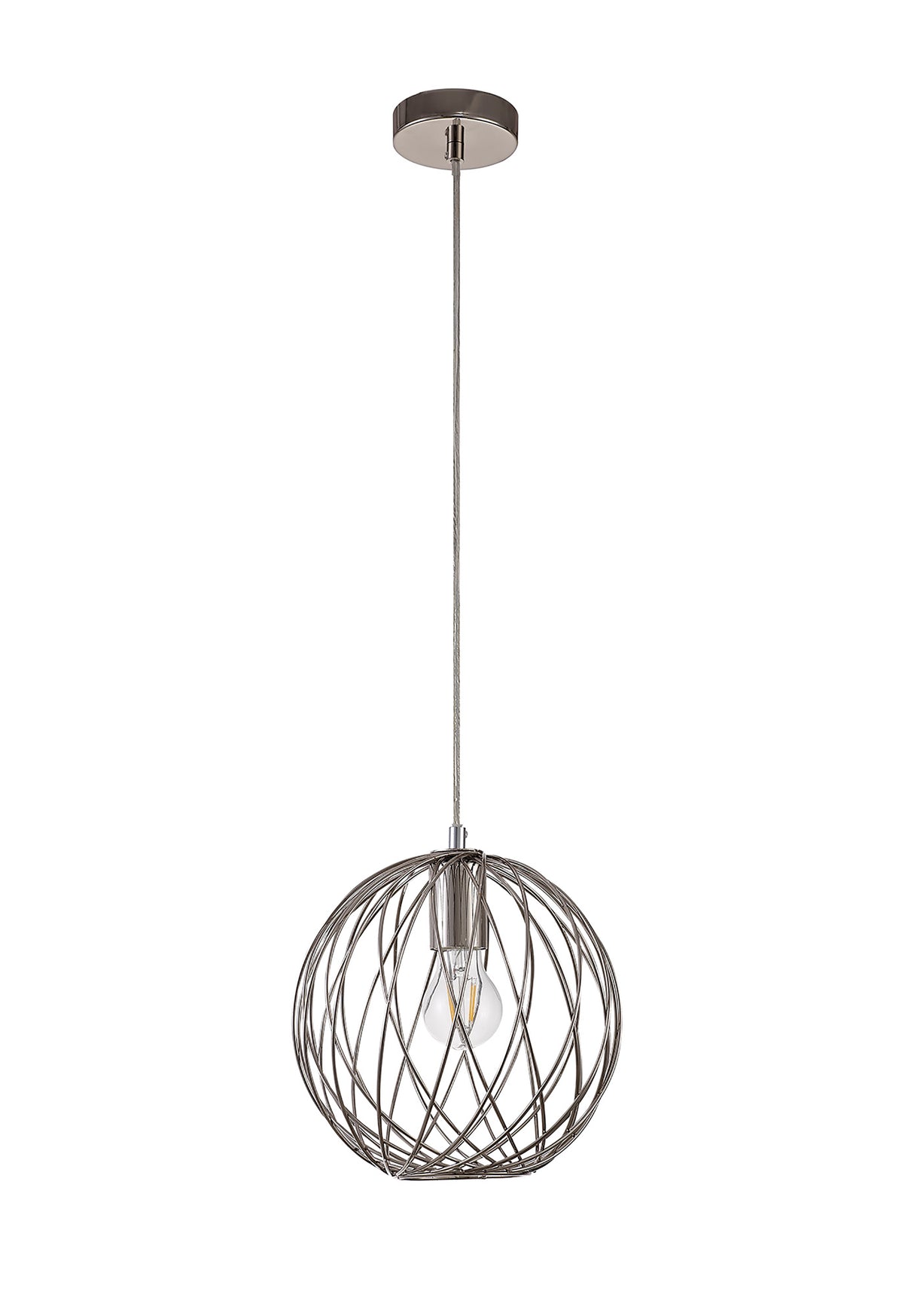 LAR7317 Laranag Sphere Pendant 1 Light in a Polished Nickel Finish