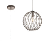 LAR7317 Laranag Sphere Pendant 1 Light in a Polished Nickel Finish