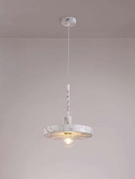 LAS6957 Lasuper Pendant 1 Light in a Marble Effect Finish