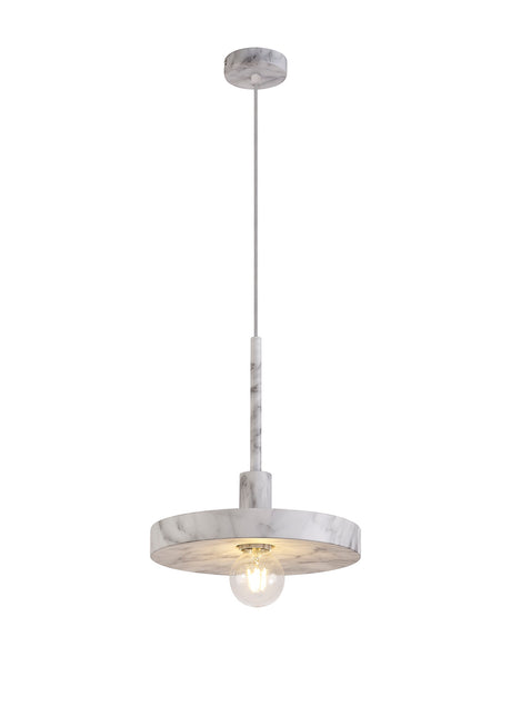 LAS6957 Lasuper Pendant 1 Light in a Marble Effect Finish