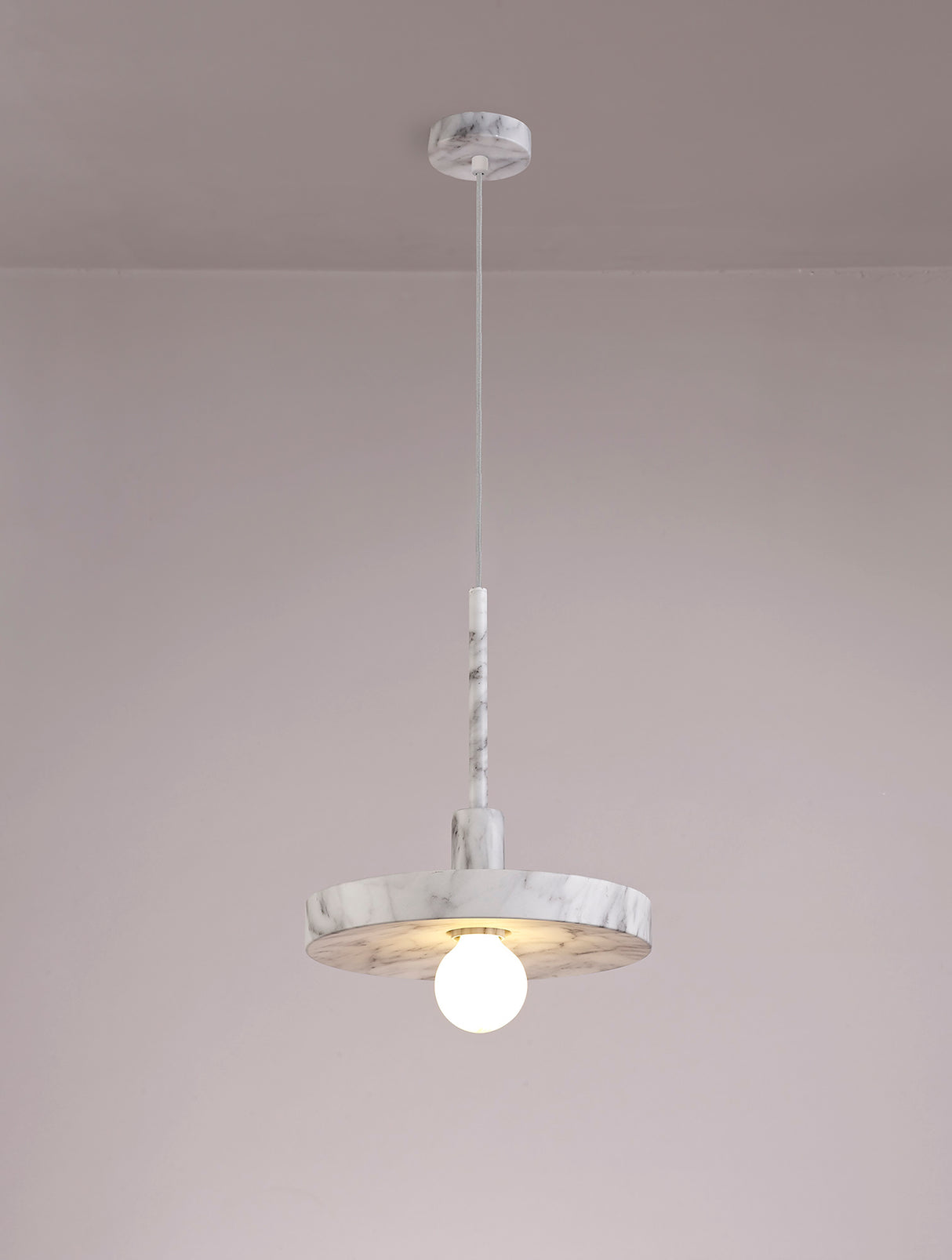 LAS6957 Lasuper Pendant 1 Light in a Marble Effect Finish