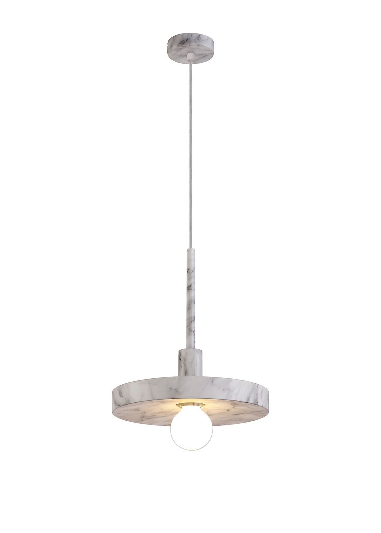 LAS6957 Lasuper Pendant 1 Light in a Marble Effect Finish