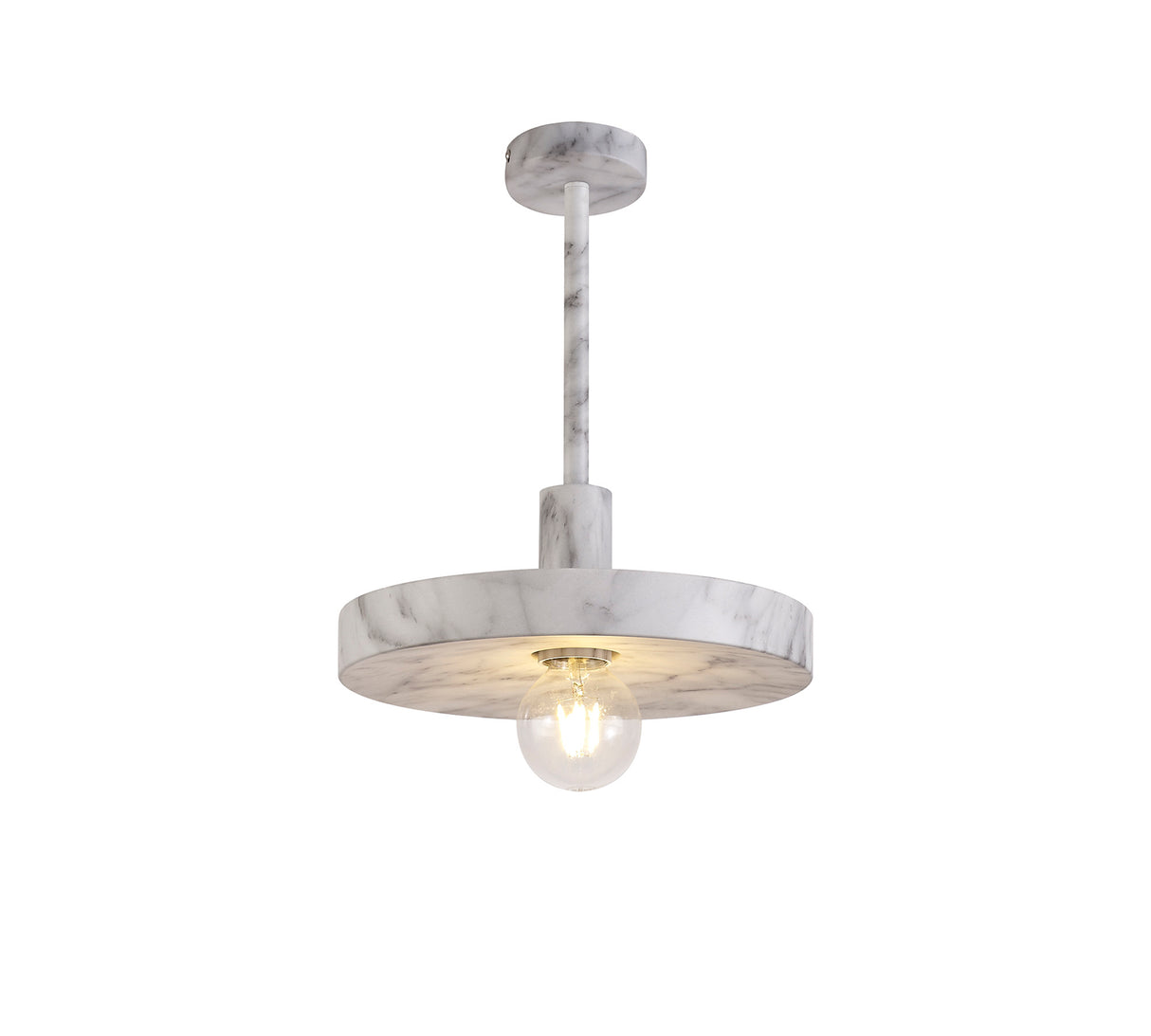 LAS6957 Lasuper Pendant 1 Light in a Marble Effect Finish