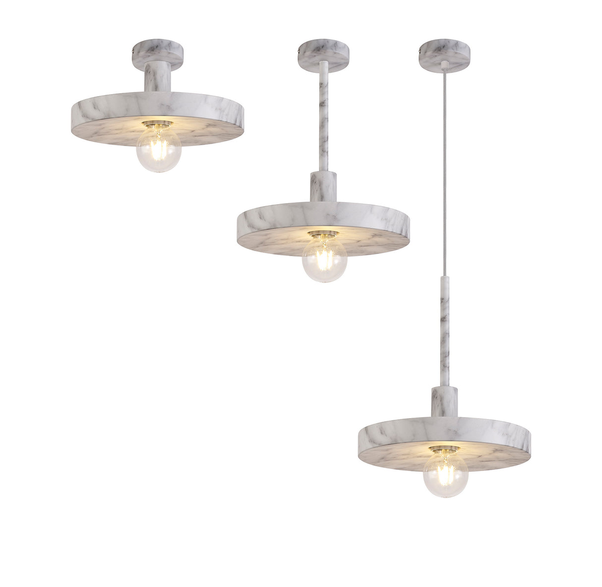 LAS6957 Lasuper Pendant 1 Light in a Marble Effect Finish