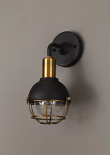 LAT1487 Latti Wall Lamp 1 Light IP65 Outdoor in a Matt Black/Brushed Bronze/Clear Finish