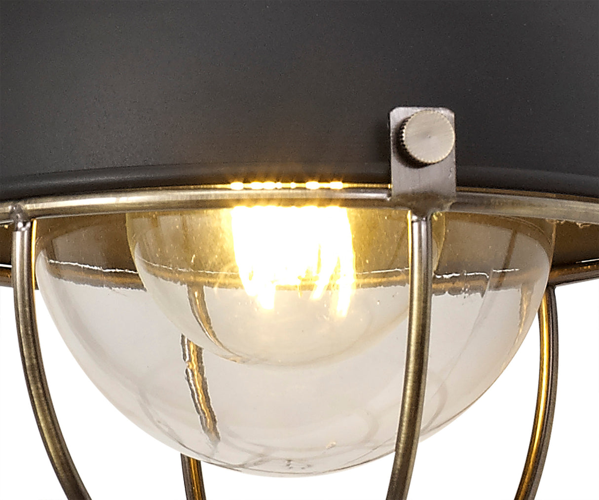 LAT1487 Latti Wall Lamp 1 Light IP65 Outdoor in a Matt Black/Brushed Bronze/Clear Finish