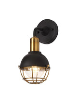 LAT1487 Latti Wall Lamp 1 Light IP65 Outdoor in a Matt Black/Brushed Bronze/Clear Finish