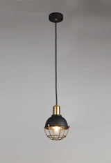 LAT2487 Latti Pendant 1 Light IP65 Outdoor in a Matt Black/Brushed Bronze/Clear Finish