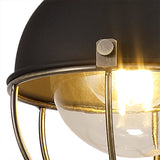 LAT2487 Latti Pendant 1 Light IP65 Outdoor in a Matt Black/Brushed Bronze/Clear Finish