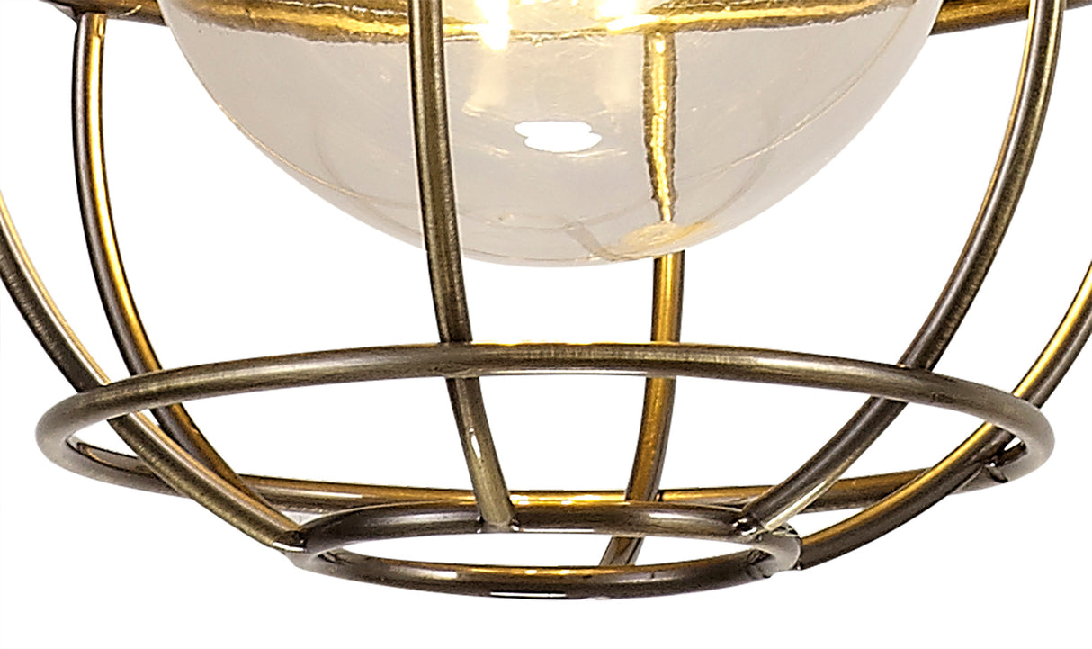 LAT2487 Latti Pendant 1 Light IP65 Outdoor in a Matt Black/Brushed Bronze/Clear Finish