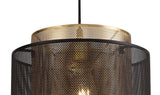 LER4067 Lerna Large Pendant 1 Light in a Matt Black/Satin Gold Finish