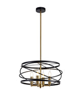 LIE1017 Liesma Pendant 4 Light in a Black/Satin Gold Finish