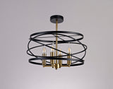 LIE1017 Liesma Pendant 4 Light in a Black/Satin Gold Finish