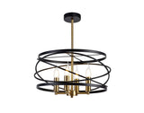 LIE1017 Liesma Pendant 4 Light in a Black/Satin Gold Finish