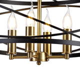 LIE1017 Liesma Pendant 4 Light in a Black/Satin Gold Finish