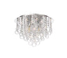 LOP1318 Loppu Ceiling 4 Light in a Polished Chrome Finish and Clear Crystal