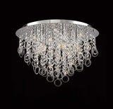 LOP2318 Loppu 6 Light Ceiling Polished Chrome and Clear Crystal