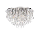 LOP2318 Loppu 6 Light Ceiling Polished Chrome and Clear Crystal