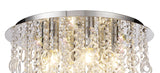 LOP2318 Loppu 6 Light Ceiling Polished Chrome and Clear Crystal