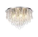 LOP2318 Loppu 6 Light Ceiling Polished Chrome and Clear Crystal