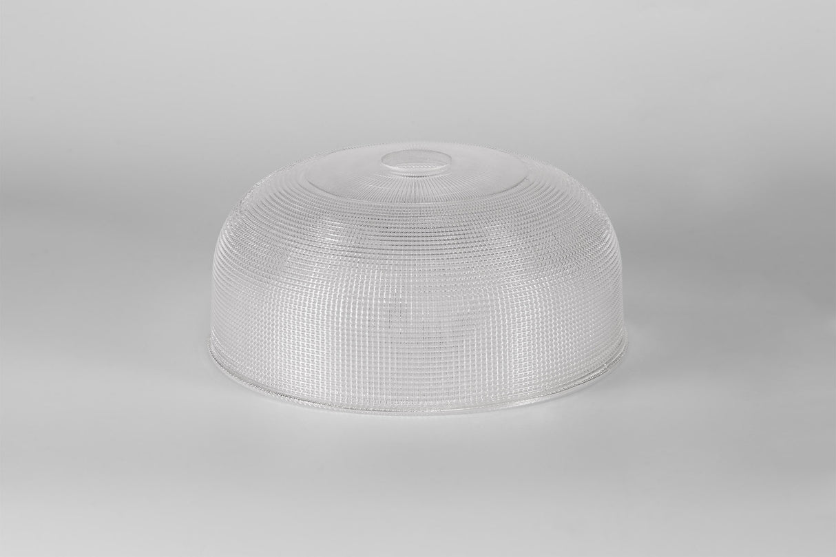 LOU0608 Louis Round 26.5cm Prismatic Effect Glass Lampshade in a Clear Finish