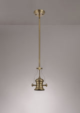 LOU1218 Louis Pendant 1 Light in a Antique Brass Finish