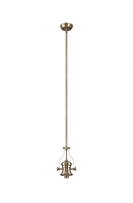 LOU1218 Louis Pendant 1 Light in a Antique Brass Finish