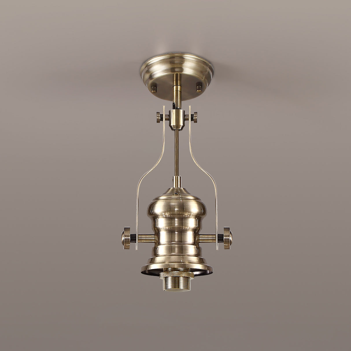 LOU1218 Louis Pendant 1 Light in a Antique Brass Finish