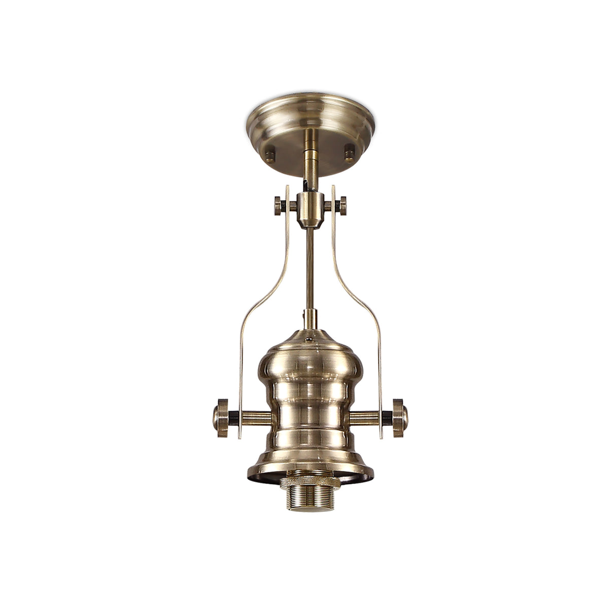 LOU1218 Louis Pendant 1 Light in a Antique Brass Finish