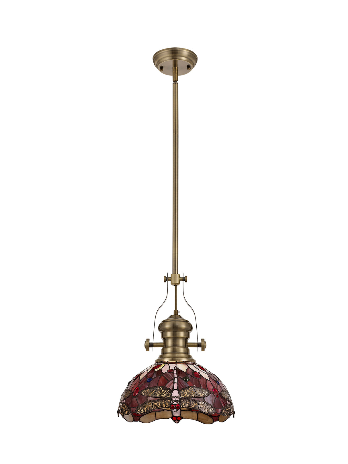 LOU1218 Louis Pendant 1 Light in a Antique Brass Finish