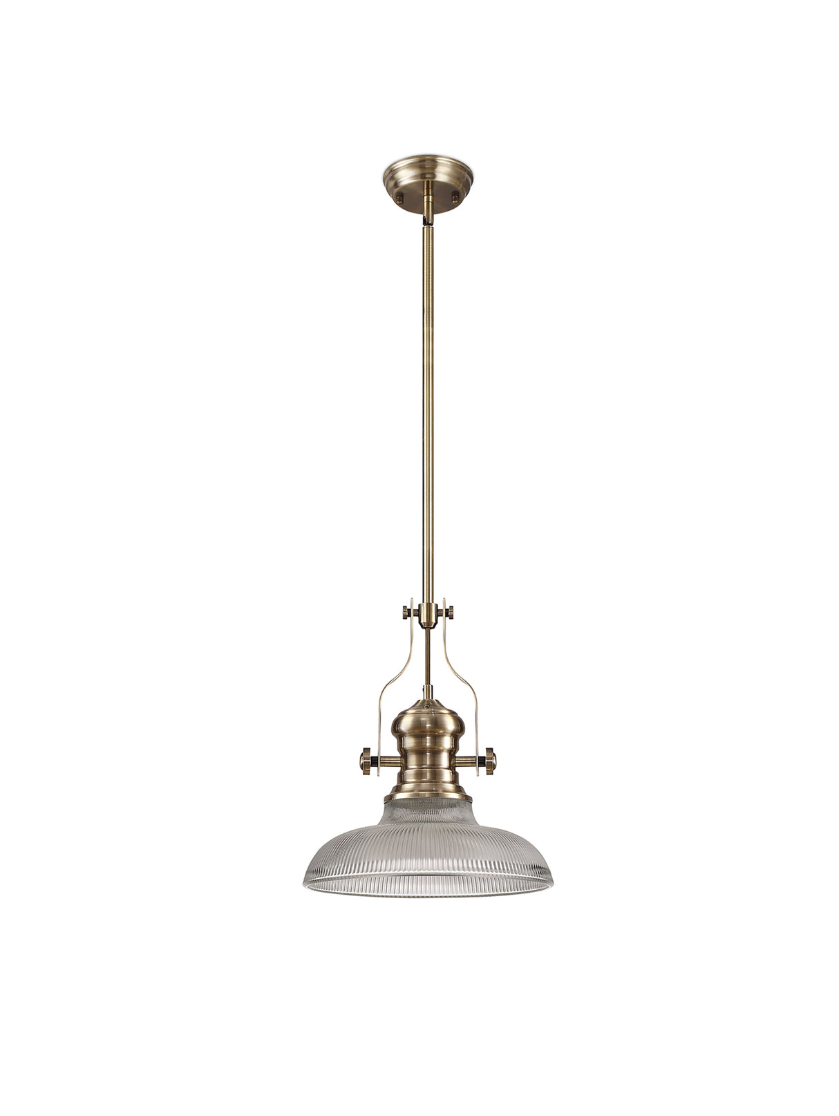 LOU1218 Louis Pendant 1 Light in a Antique Brass Finish