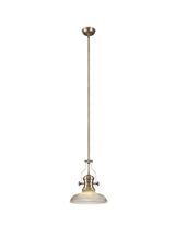 LOU1218 Louis Pendant 1 Light in a Antique Brass Finish