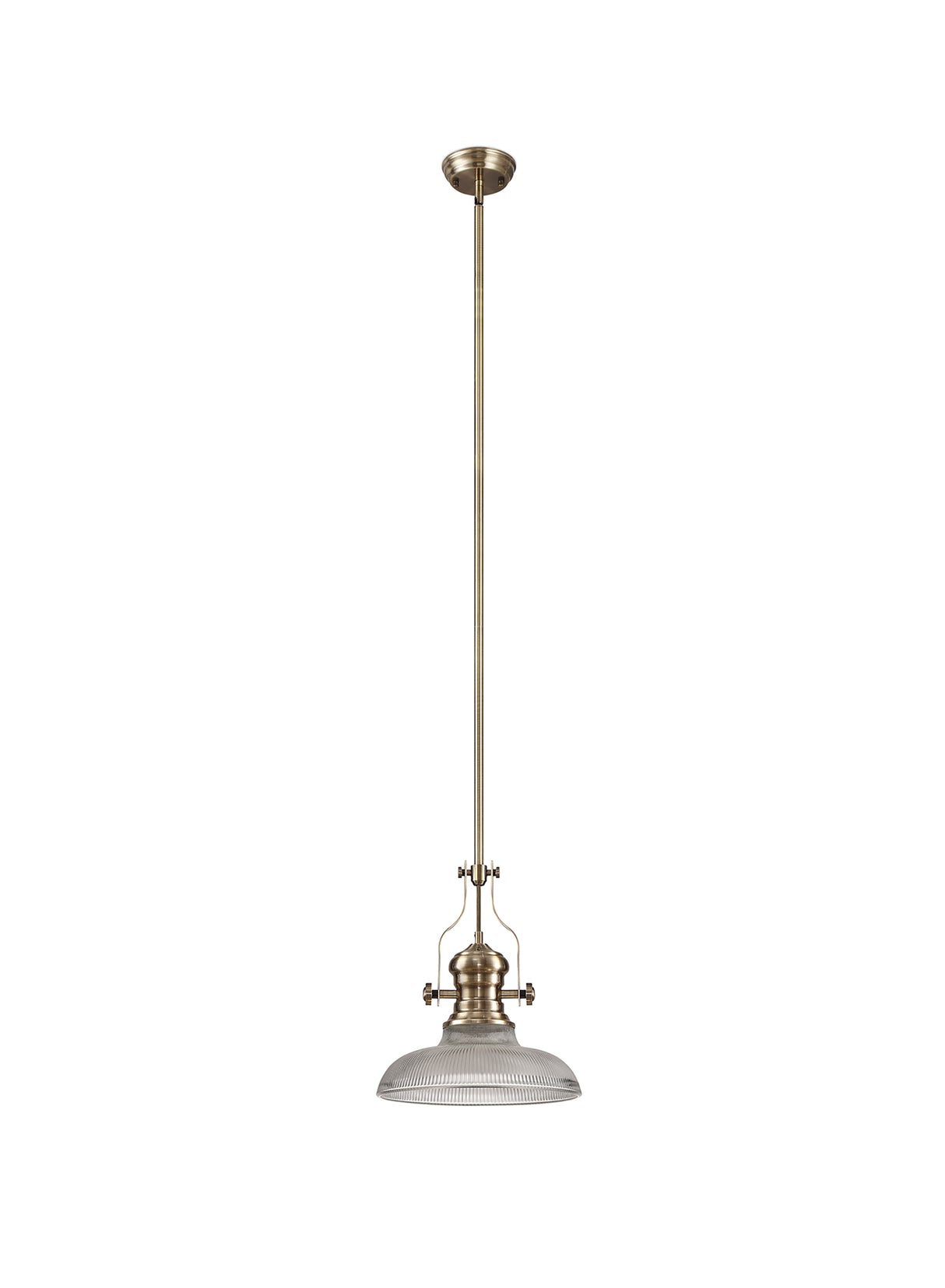 LOU1218 Louis Pendant 1 Light in a Antique Brass Finish