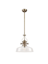 LOU1218 Louis Pendant 1 Light in a Antique Brass Finish