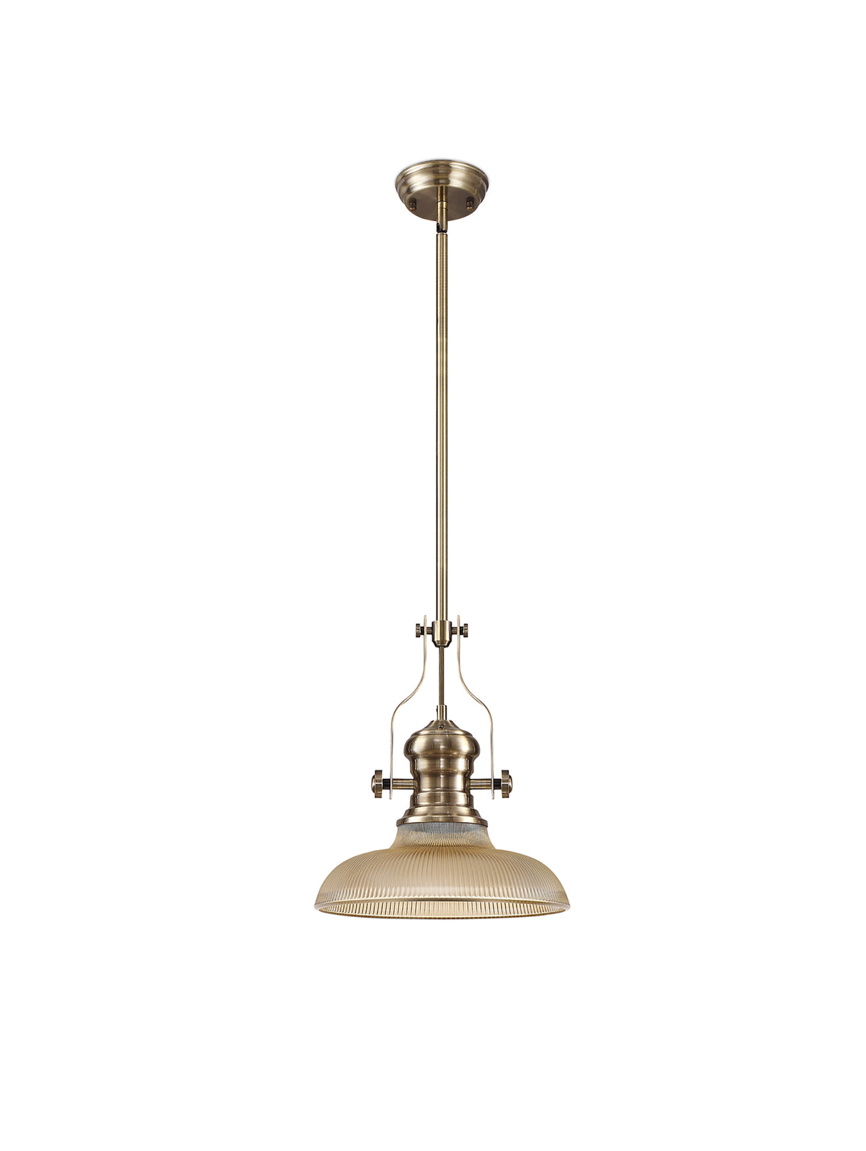 LOU1218 Louis Pendant 1 Light in a Antique Brass Finish