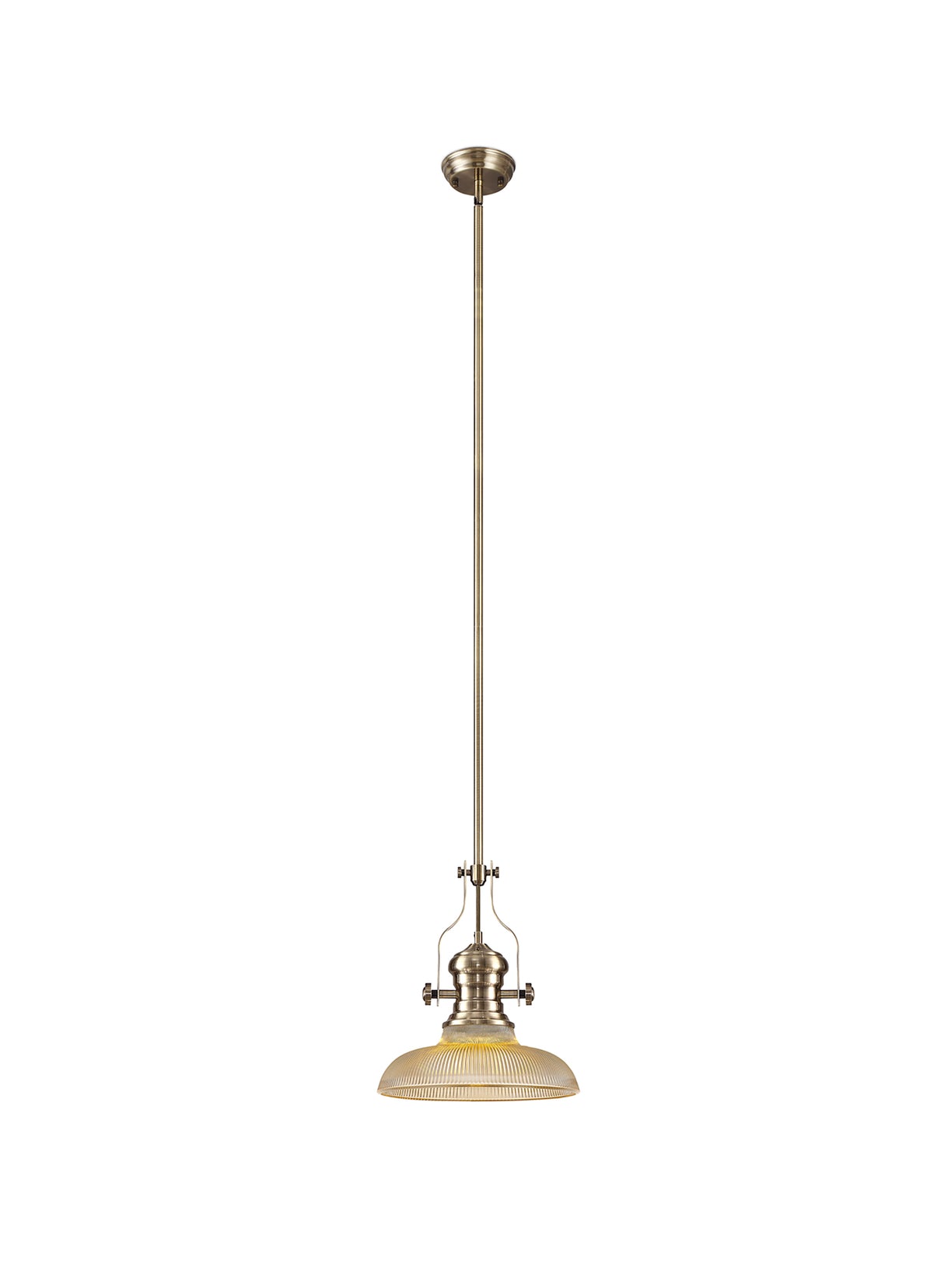 LOU1218 Louis Pendant 1 Light in a Antique Brass Finish