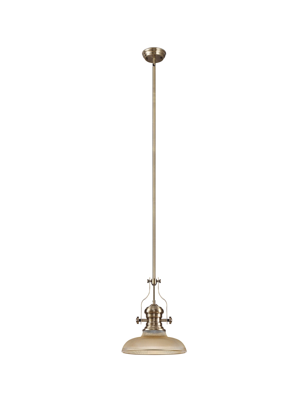 LOU1218 Louis Pendant 1 Light in a Antique Brass Finish