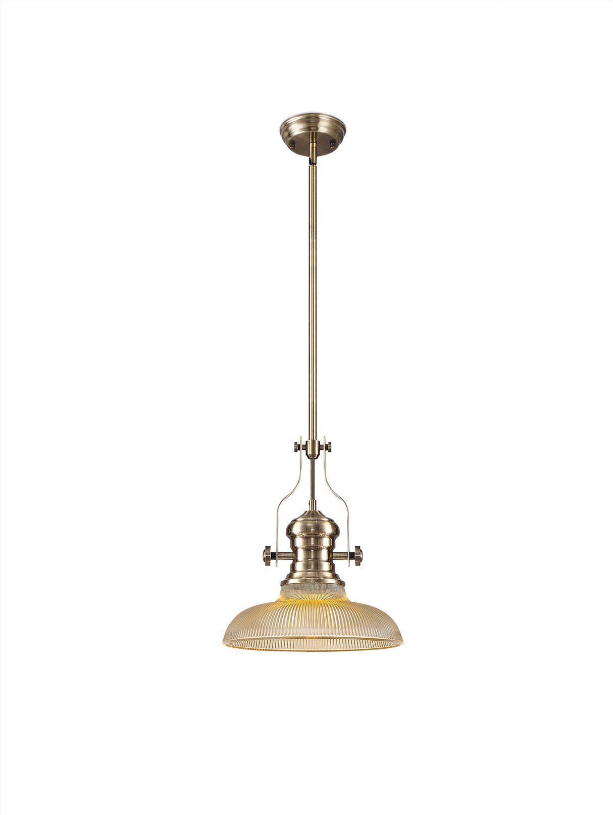 LOU1218 Louis Pendant 1 Light in a Antique Brass Finish